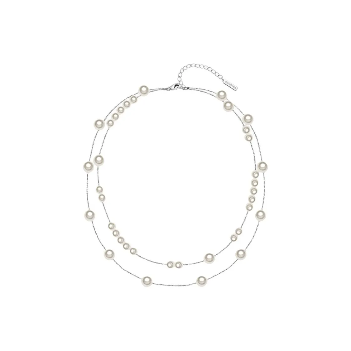 SUN HUNTER Белое золото с покрытием медный + искусственный жемчуг ожерелья Women's Silver+Gray White