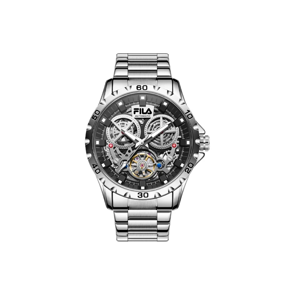 FILA Wrist Watch Mechanical Movement Steel Strap Black Dial Men's Watches