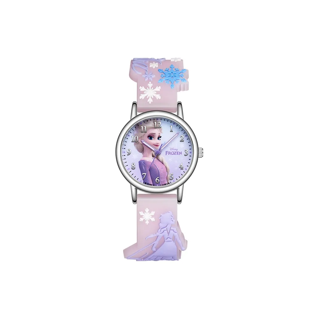 DISNEY FROZEN Серия Кварцевый механизм Силиконовый ремешок Часы для детей Фиолетовый циферблат