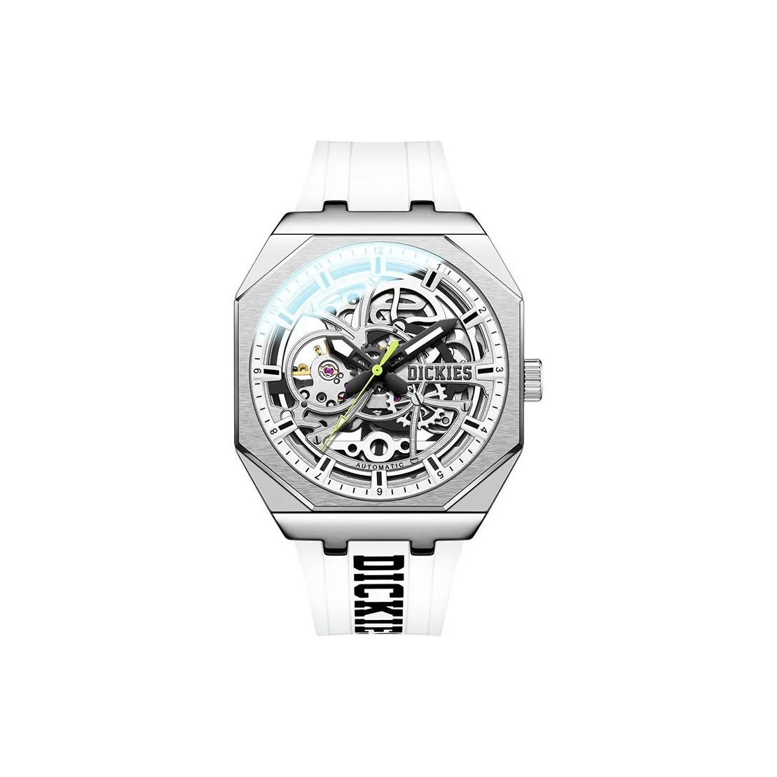 Dickies Механические часы силиконовый ремешок белый циферблат унисекс коробка