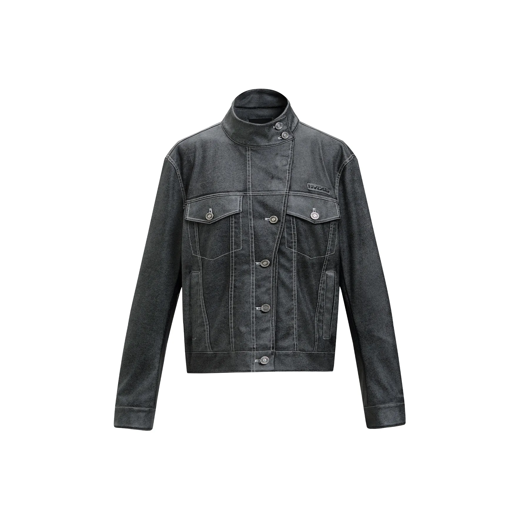 IMXS Серебристо-серый Женский Кожаный Куртка