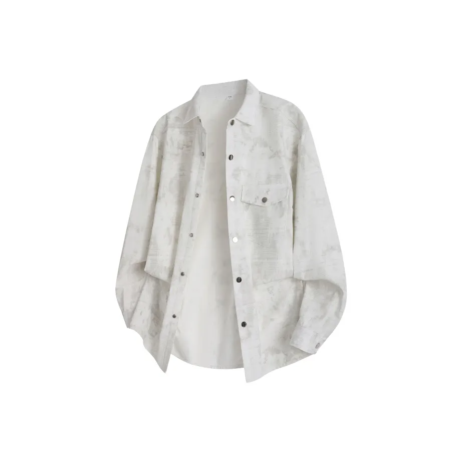 CariteSport Бизнес Свободный крой Модный Длинный рукав Рубашка Унисекс