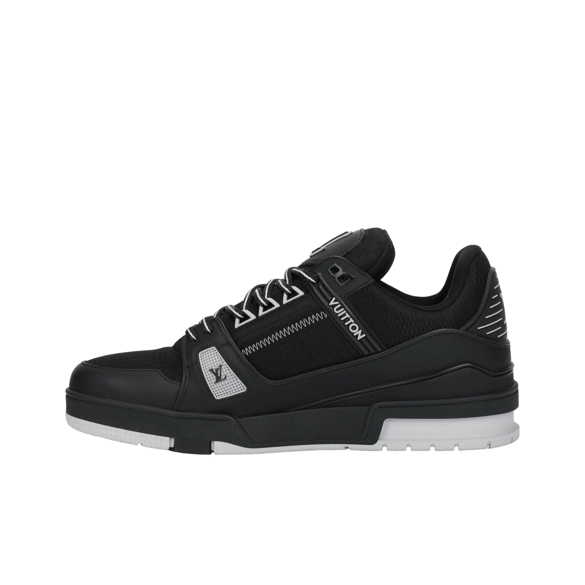 LOUIS VUITTON Trainer Water Resistant Low Top Skateboard Shoes Men's Black