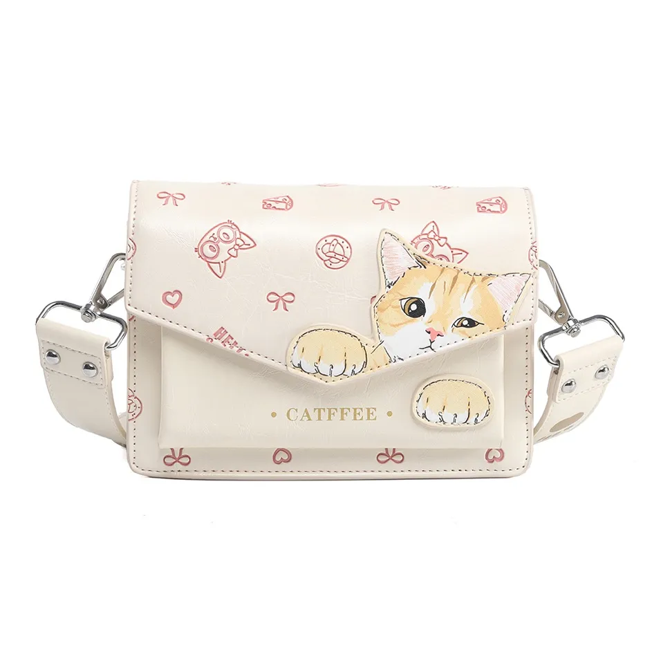 MISS GAIL Сумка через плечо из синтетической кожи женская тисненая белого цвета