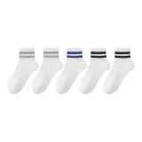 5팩 세트 (2 화이트 그레이 스트라이프 패턴 + 화이트 블루 스트라이프 패턴 + 2 화이트 블랙 줄무늬)