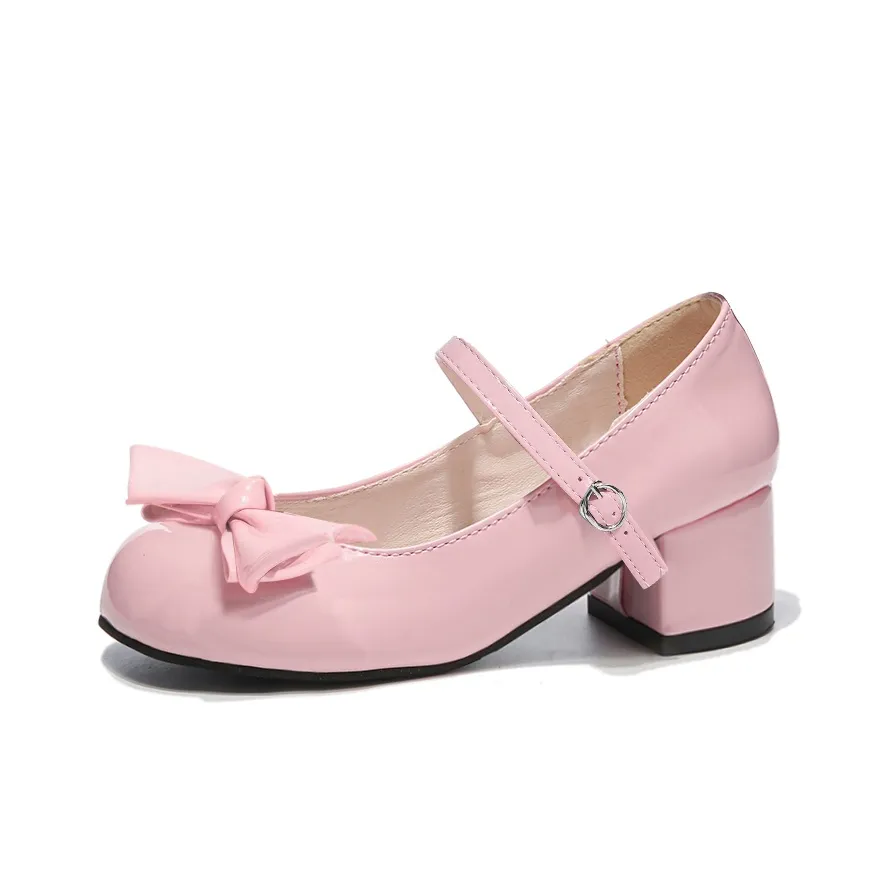 Komanic Грубый каблук Туфли Мэри Джейн Женские