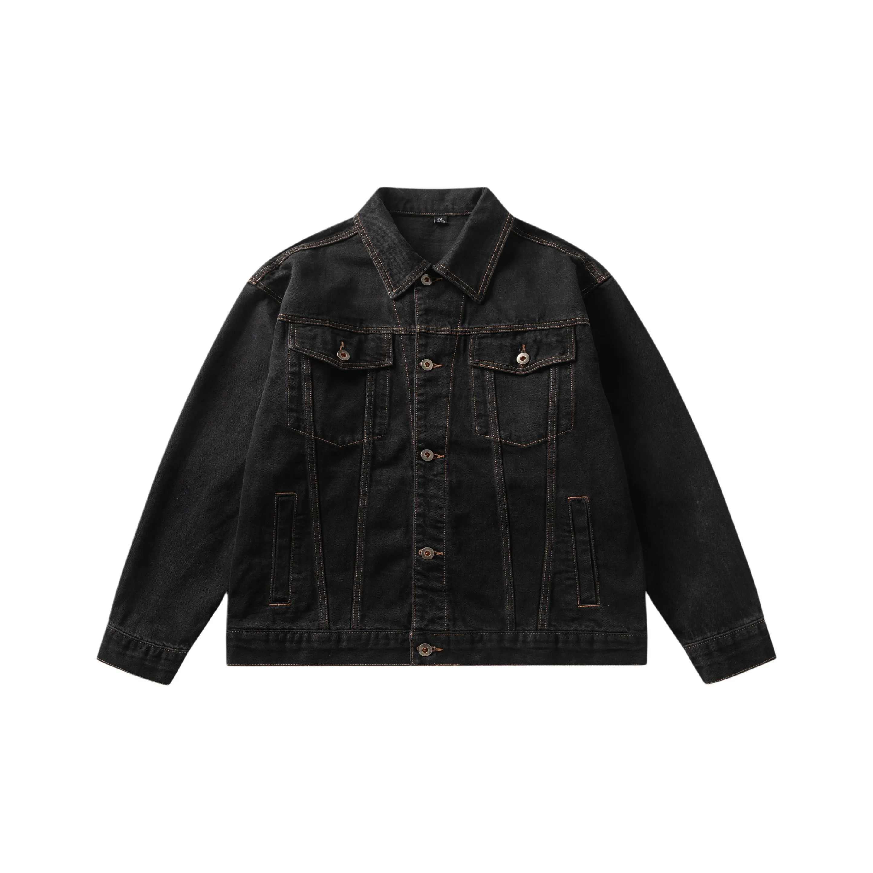 AGBG Оригинальный Черный Деним Унисекс Джинсовые Куртки