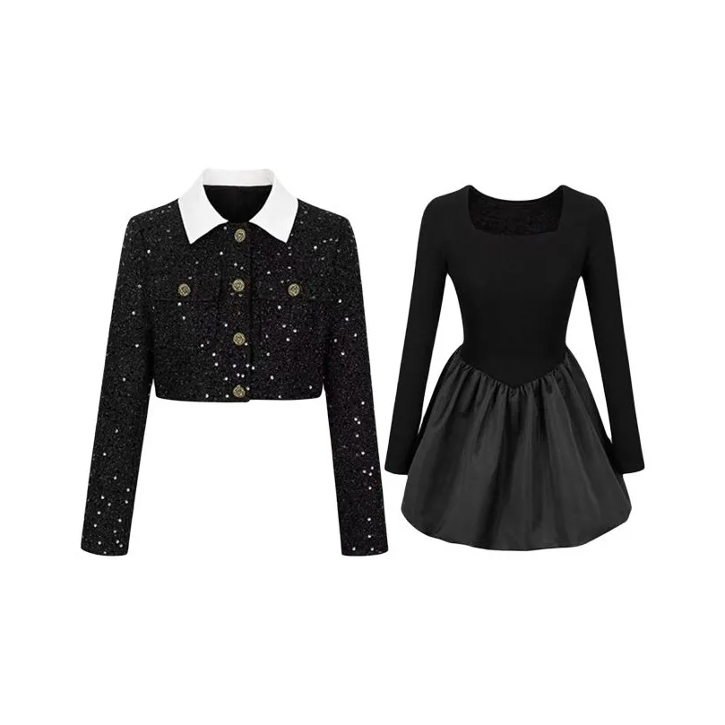 HUINIAN Куртка+Платье Женские Комплекты с Юбкой