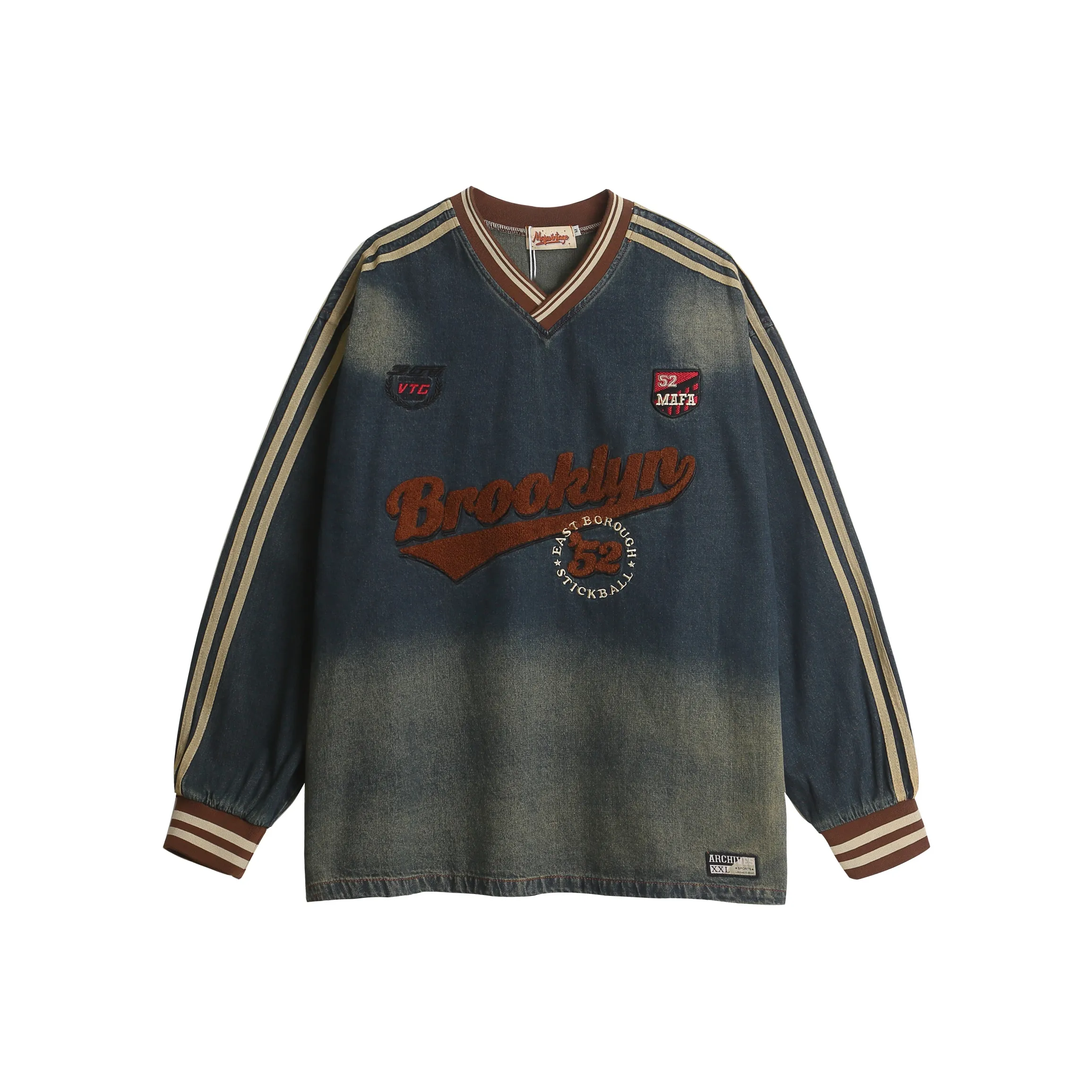 WAYHWEI Джинсовый Синий Унисекс T-Рубашки