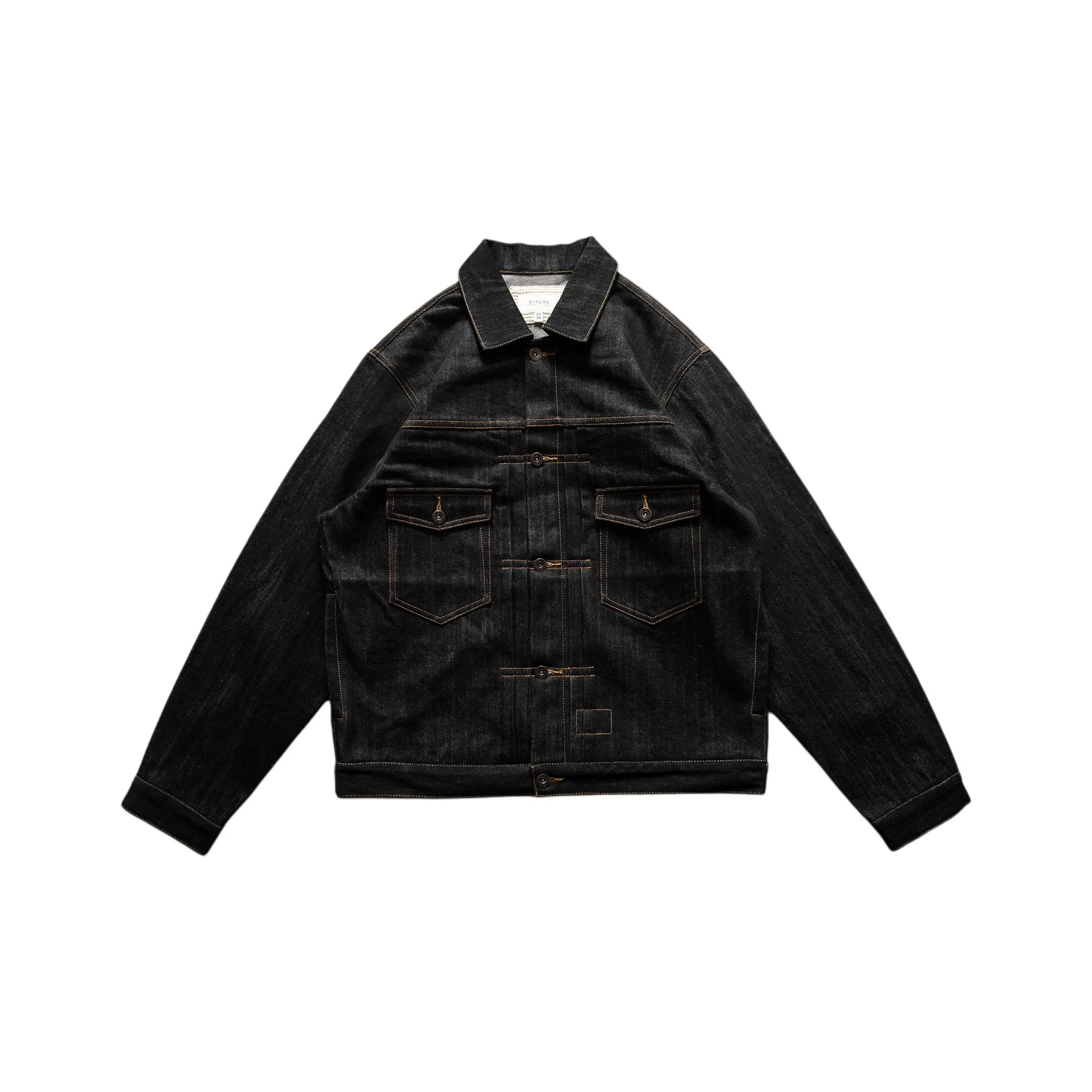 NOFAITH Оригинальный деним черный устойчивый к выцветанию унисекс куртки