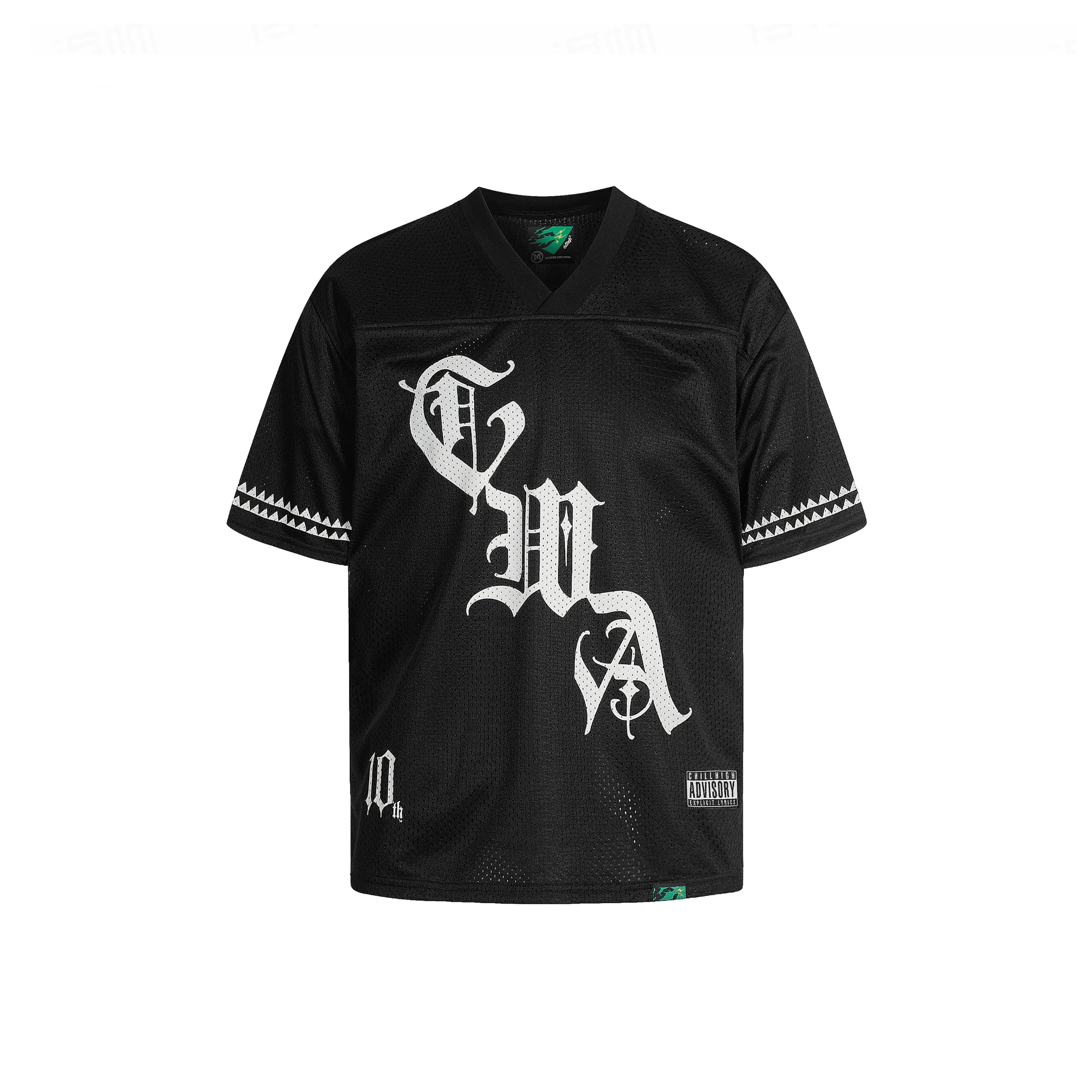 ChillHigh CWA Готический Сетка Американский Короткий рукав V-образный вырез Ледяной Хоккейный Джерси Быстросохнущий Дышащий T-рубашка Унисекс