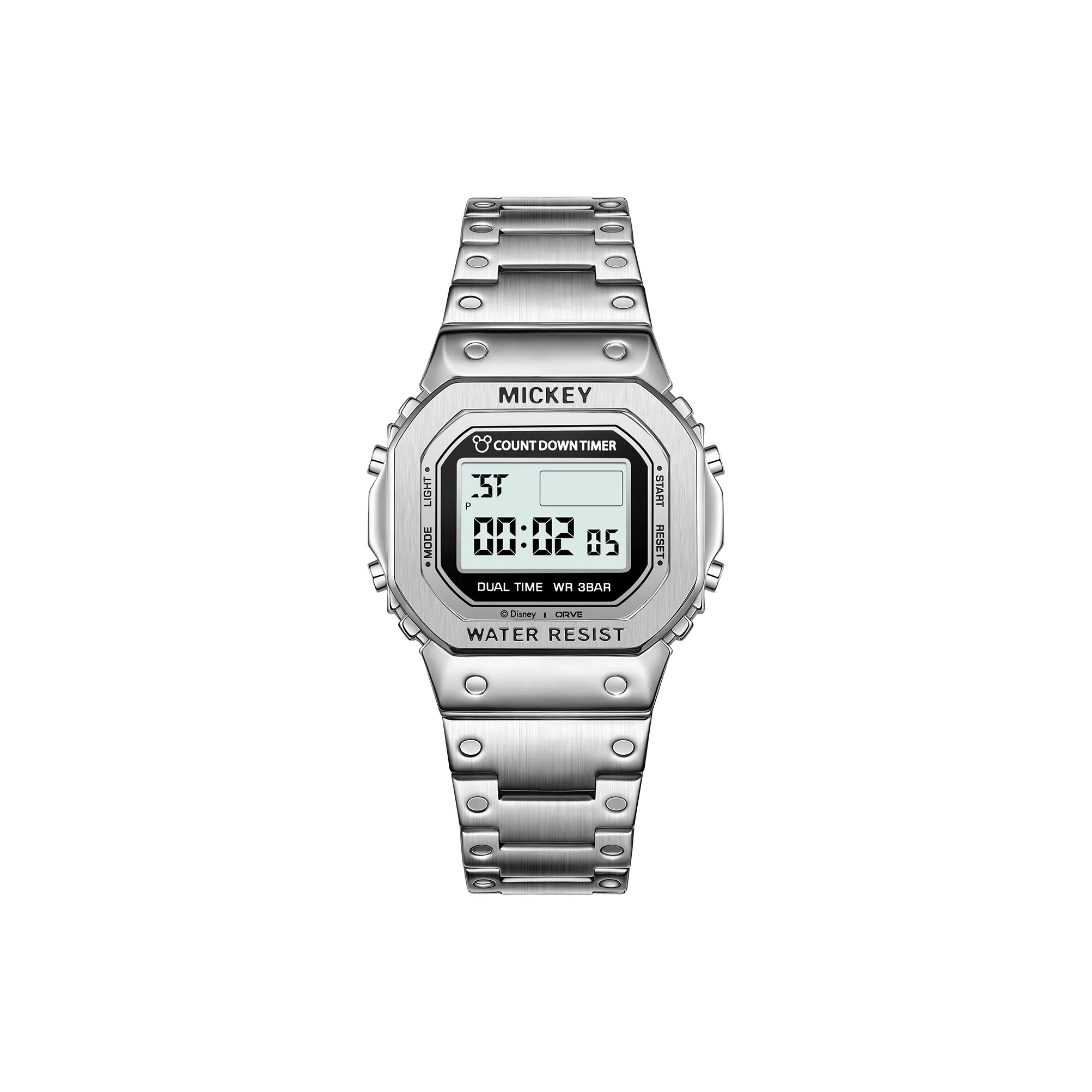 Disney Mickey Электронный Механизм Стальной Ремешок Часы Мужские Серебристый Циферблат