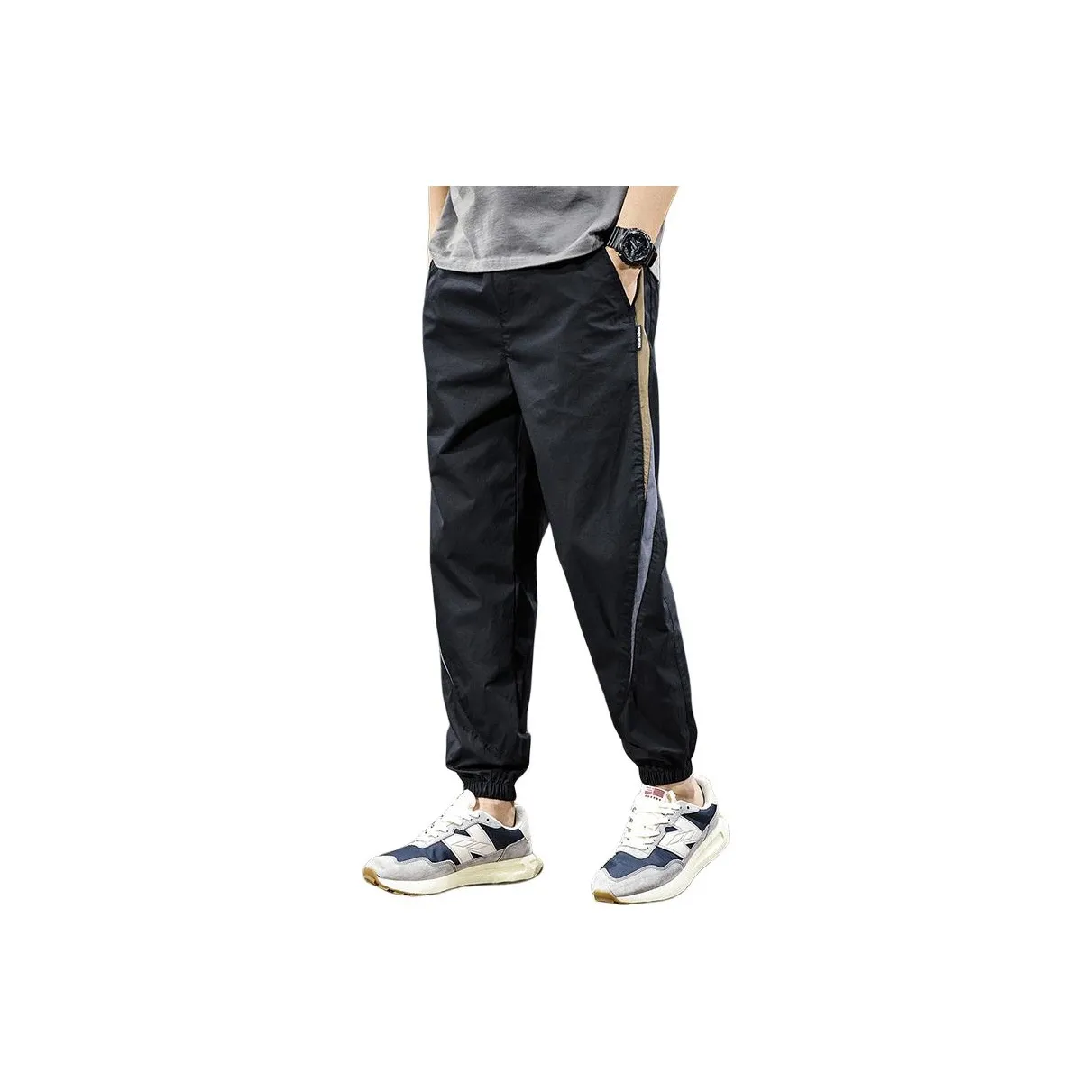 SLLAVIF Мужские карго-брюки черного цвета