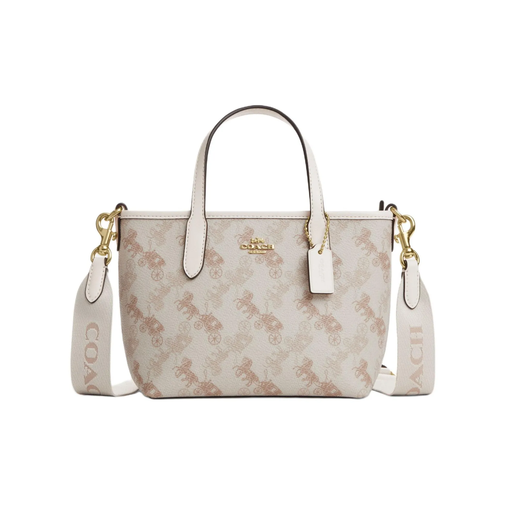 COACH Городская Сумка из Искусственной Кожи Мини Женская Экрю