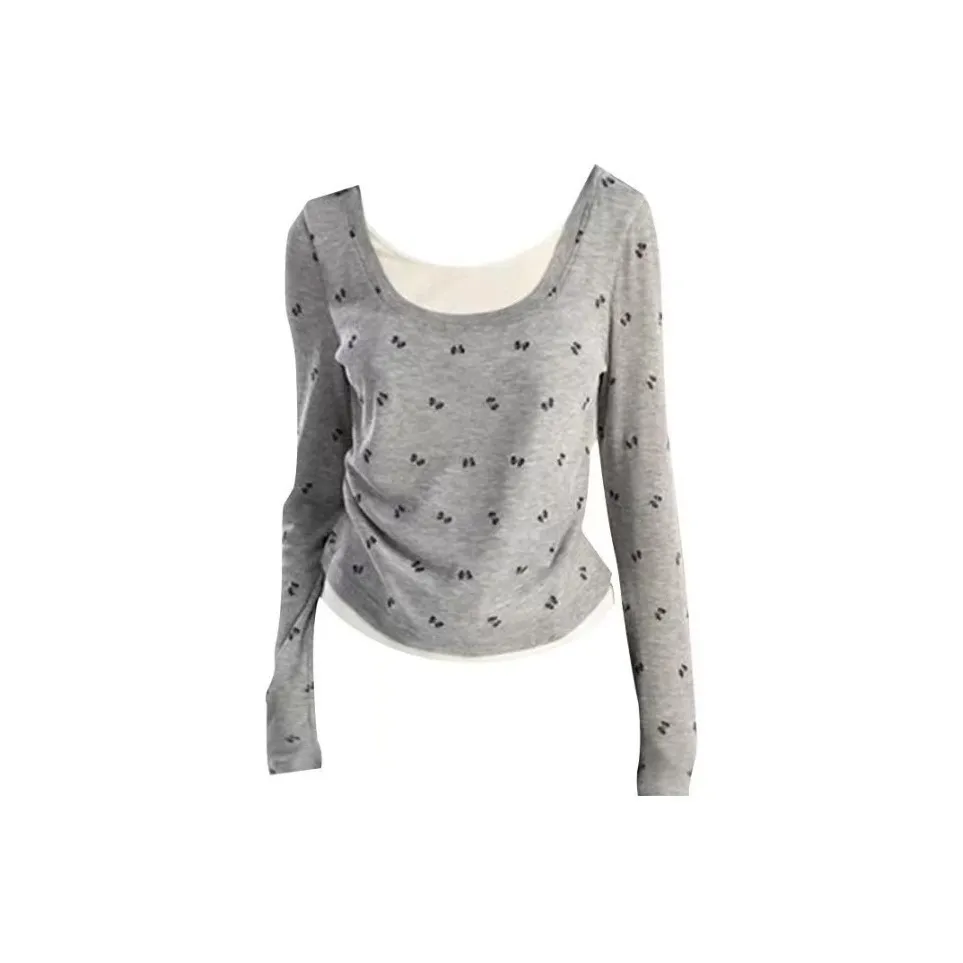 EMDPN Early AUTUMN Горячая девушка Стиль Облегающий крой Базовый слой Топ Женские