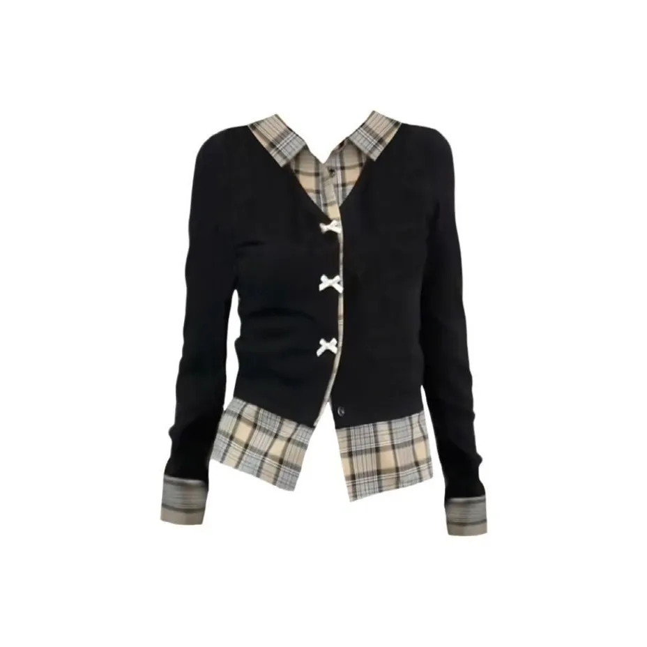 MIMOSA CHUR Черный Mock Двухкомпонентные Женские T-рубашки