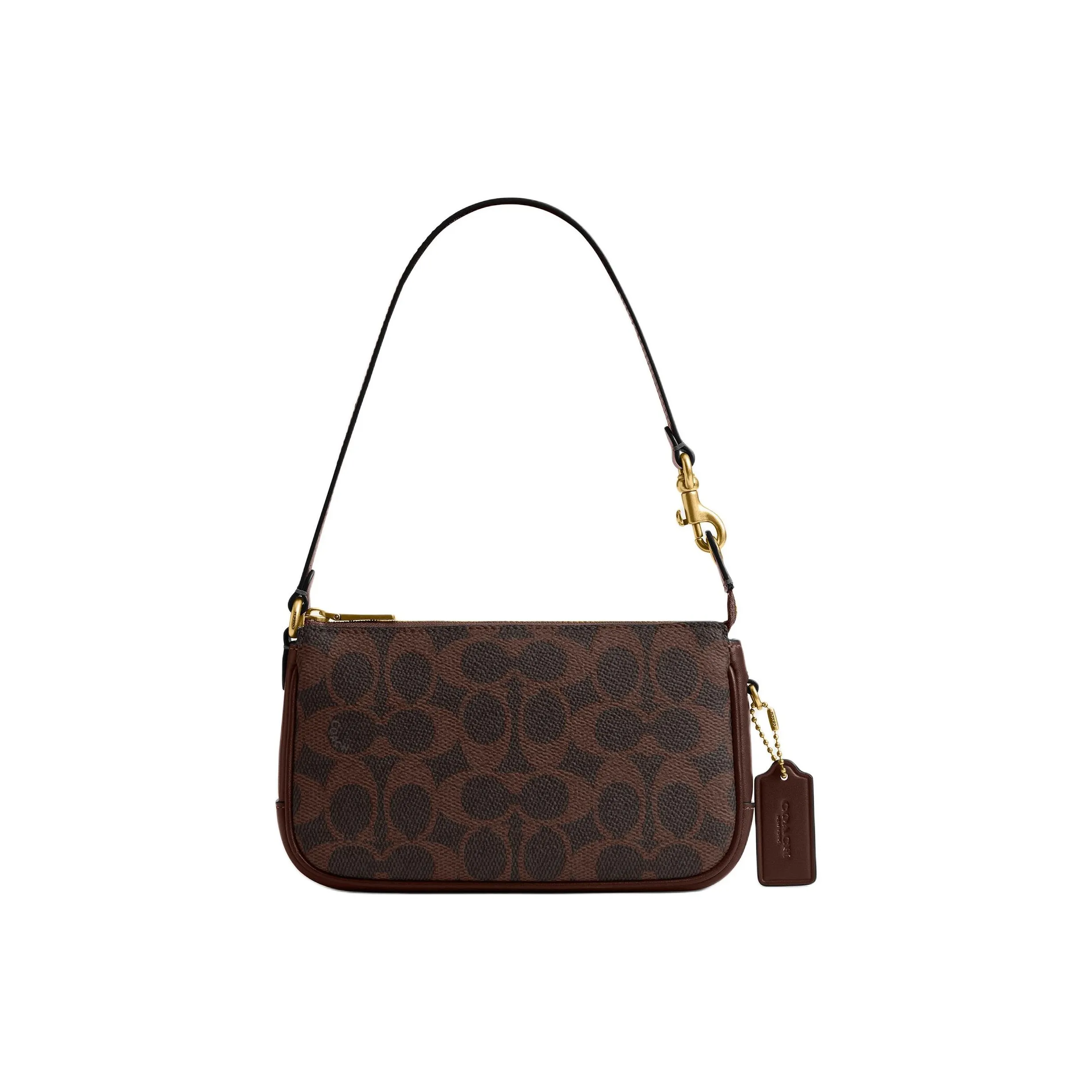 COACH Plaza Сумка из искусственной кожи с коровьей кожей через плечо маленькая женская кленовый коричневый