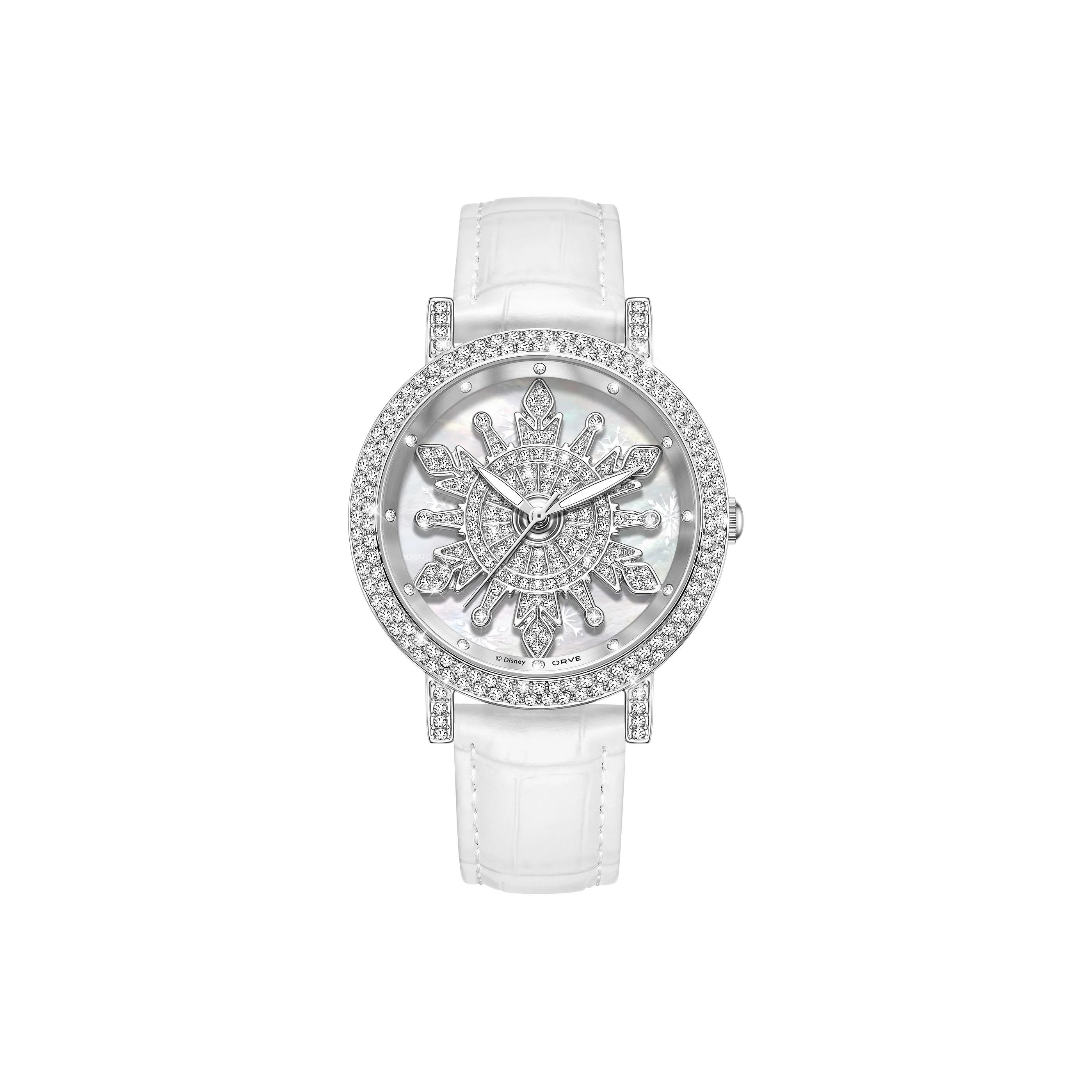 DISNEY FROZEN Серия Кварцевый механизм Кожаный ремешок Часы Женские Розовый циферблат