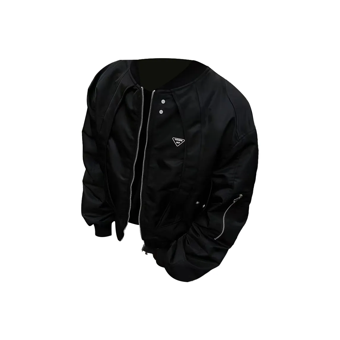 YICHEN Черный Глянцевый Унисекс Куртки