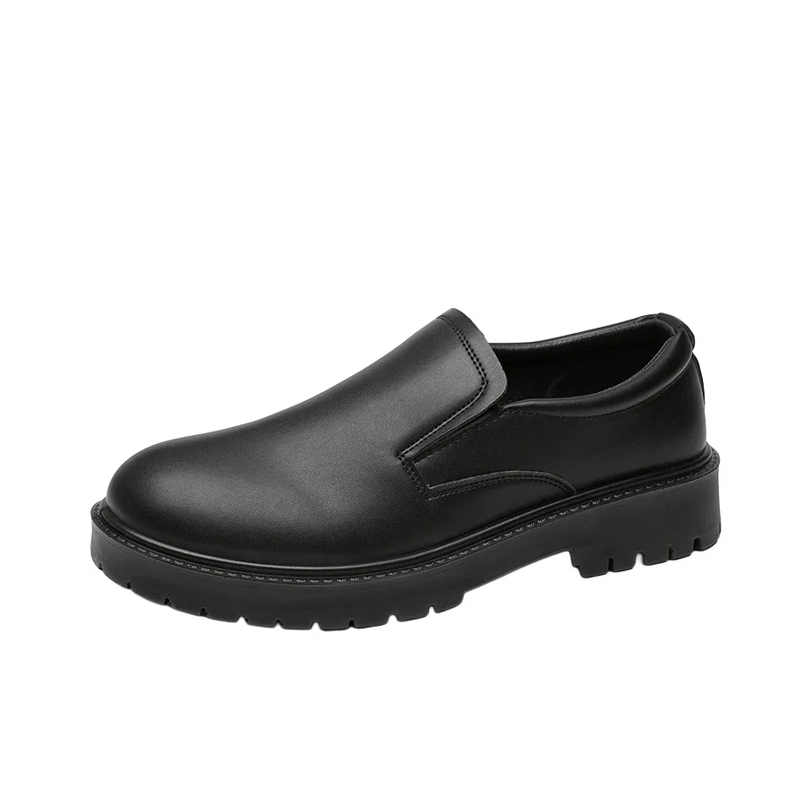 Warrior Повседневные кожаные туфли Мужские Матовый черный