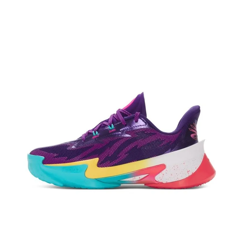 Under Armour CURRY SERIES 7 Амортизация Устойчивость к истиранию и Устойчивые свойства Баскетбольные кроссовки Унисекс Фиолетовый