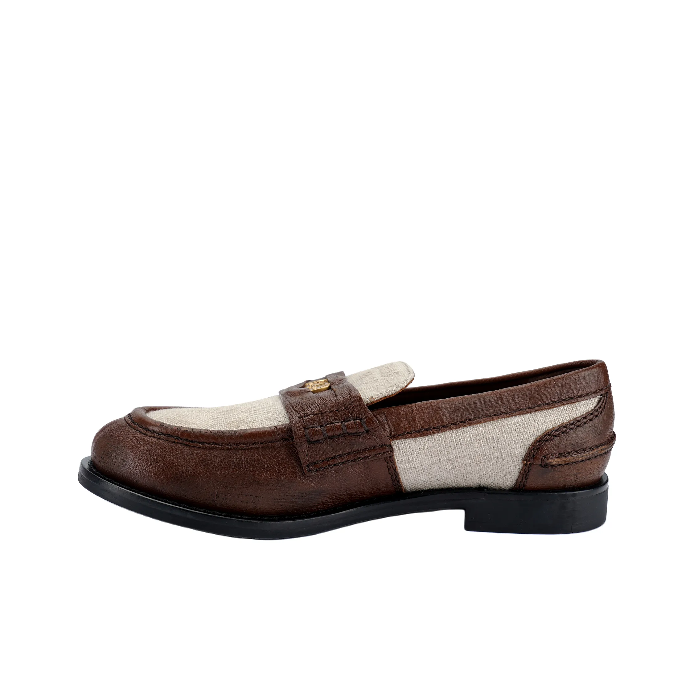 MIU MIU Penny-appliqué Panelled Loafers