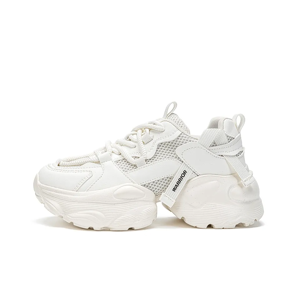 Warrior Амортизация Дышащий Увеличение Высоты Низкий Топ Толстая Подошва Женские Бежевые