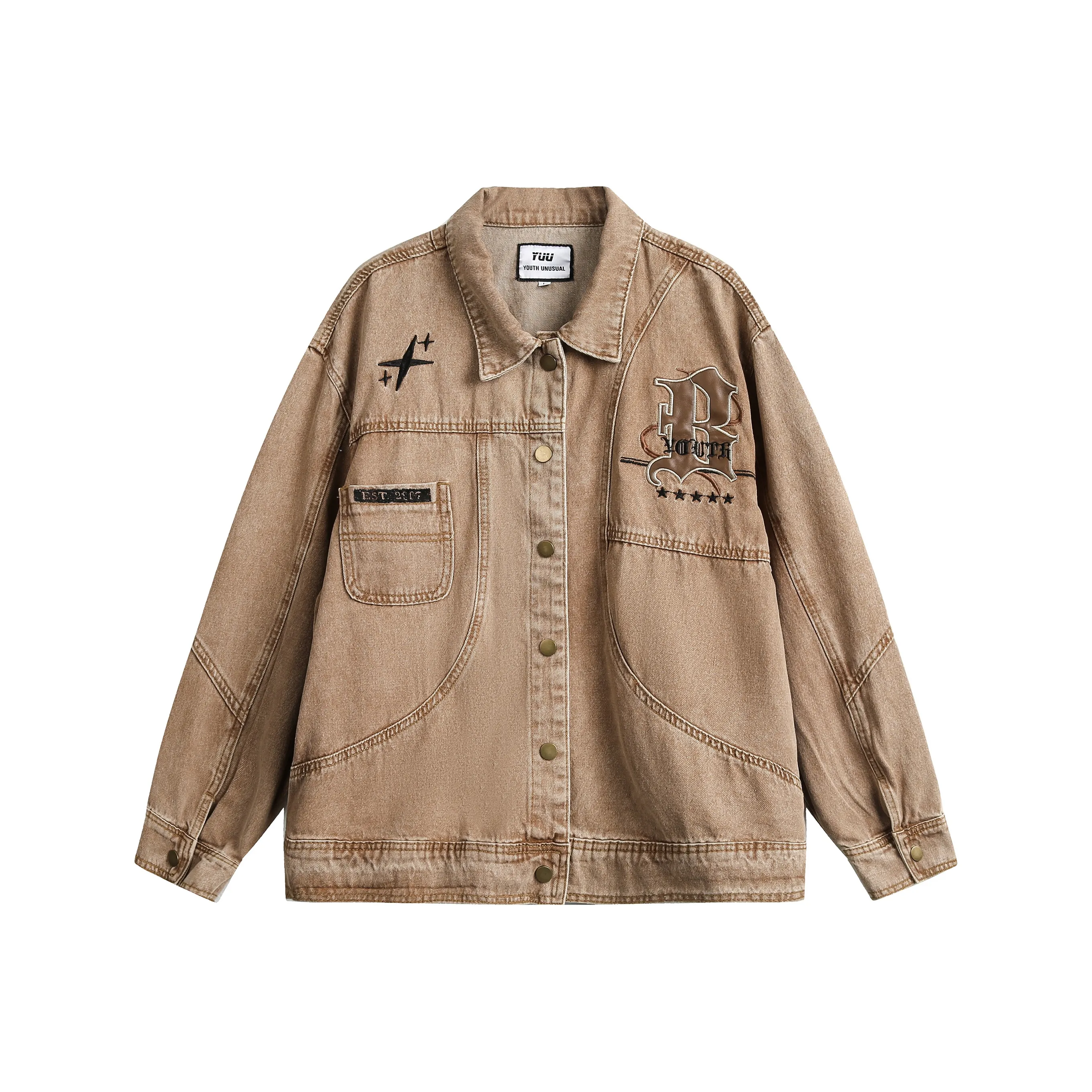 PGKZ Коричневый Унисекс Джинсовые куртки