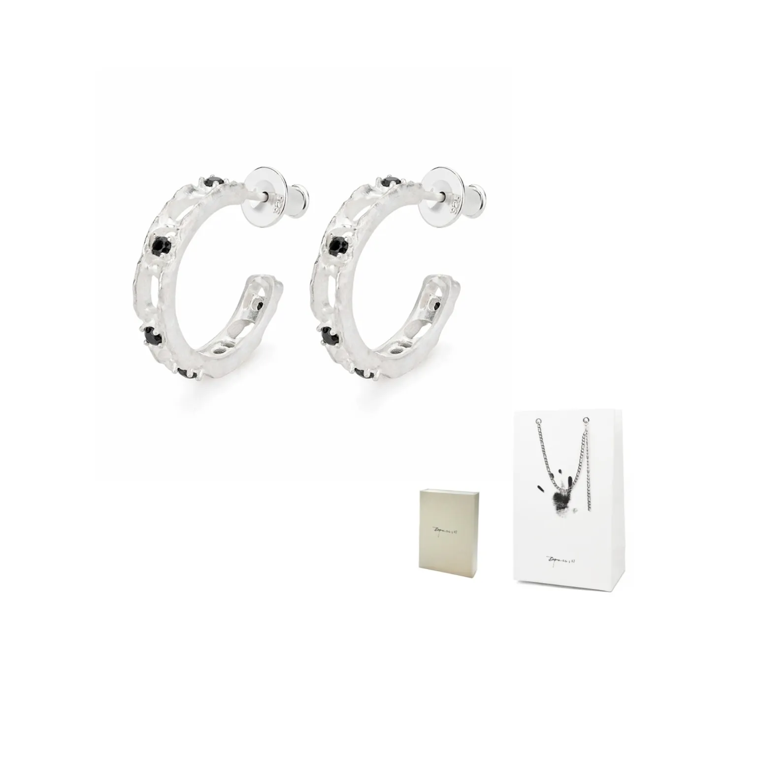 Empress 47 Concept 925 Sterling Silver Tree Hole Hoop Earrings Unisex
