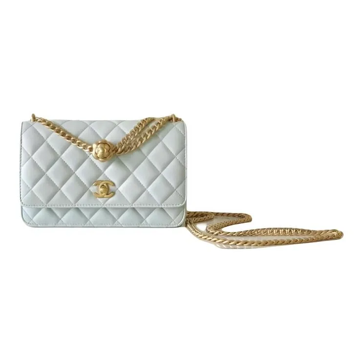 CHANEL Classic Flap CF Diamond Pattern Lambskin Flap Bag, Shoulder Bag, Crossbody Bag Women's White