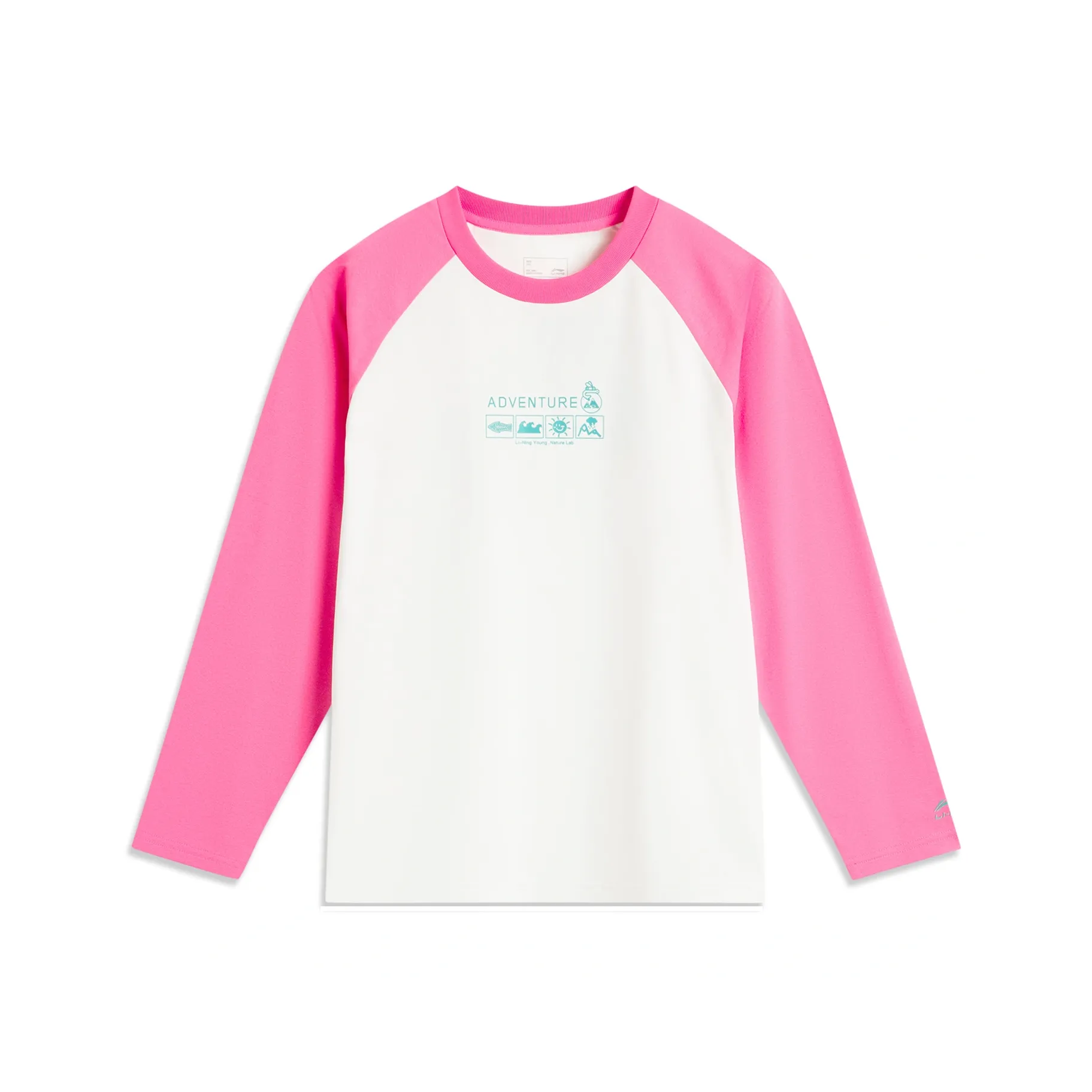 LINING YOUNG На открытом воздухе T-рубашка Стандартная Белая Азалия Розовая