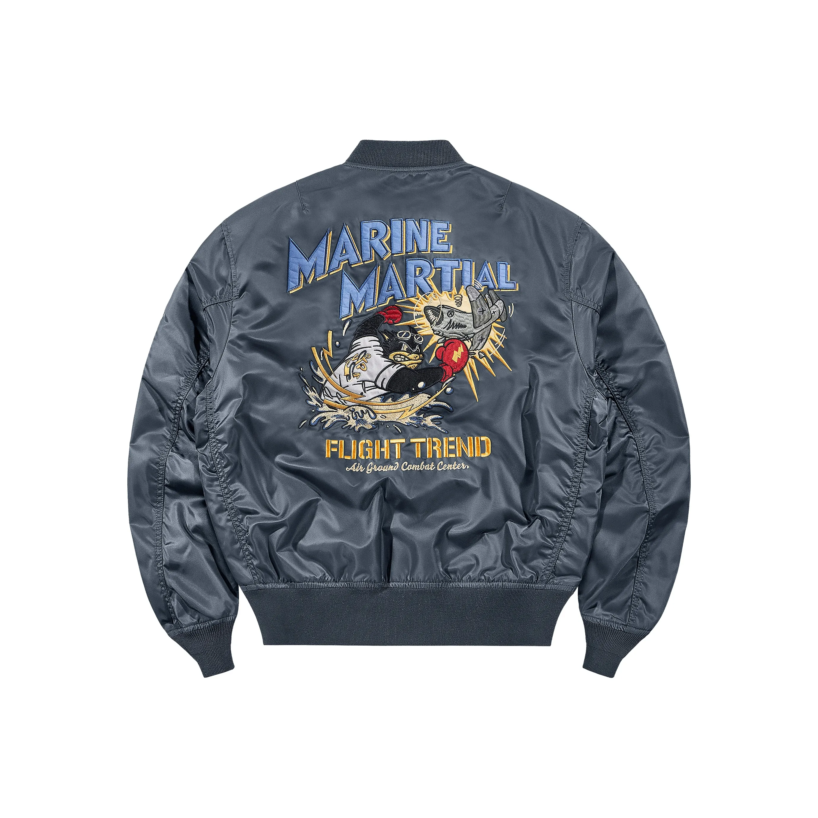 VIP Свободный крой Ветрозащитный Бейсбольный воротник Пальто Пилот Куртка Унисекс