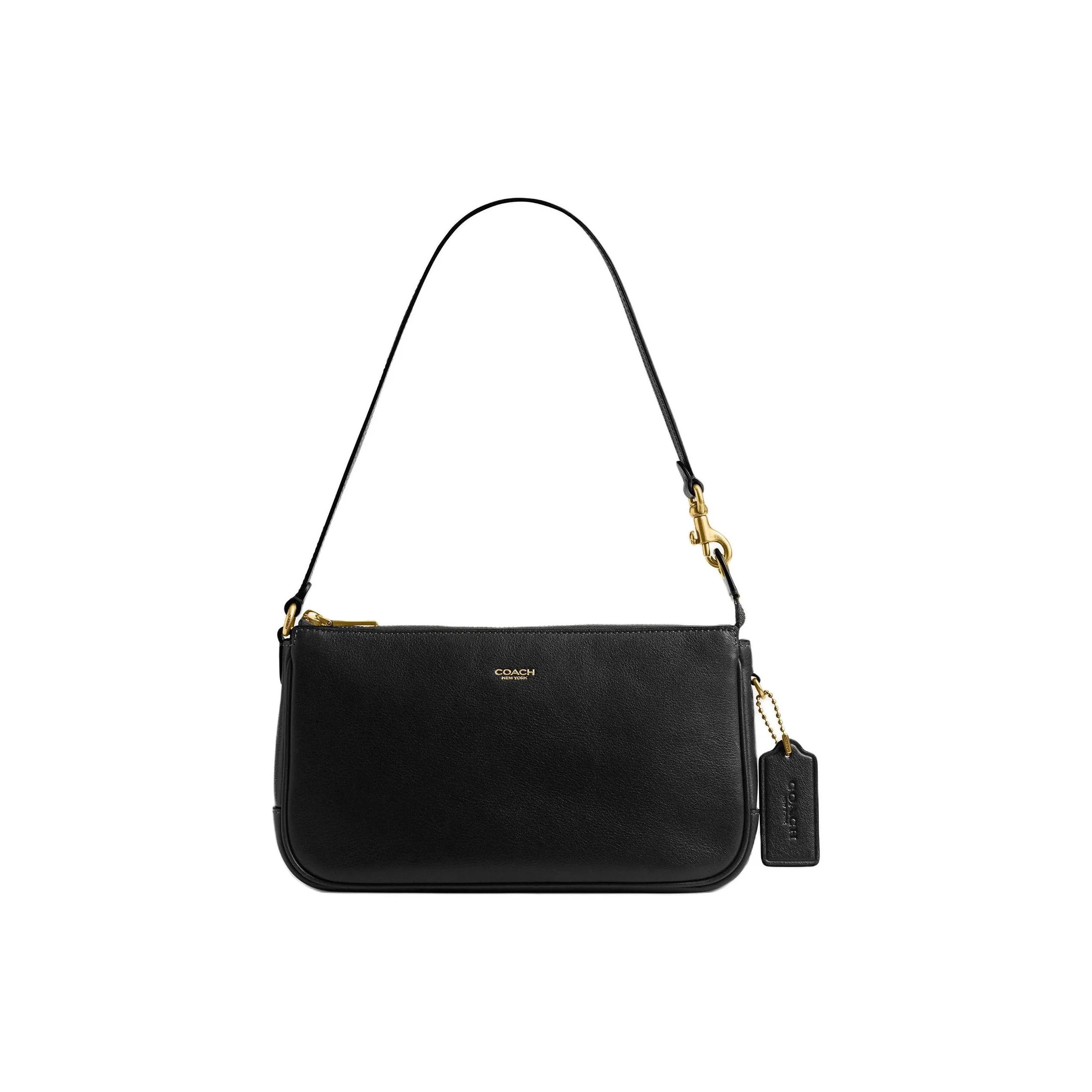 COACH Plaza Коровья кожа Сумка Сумка через плечо Маленькая Женская Черная