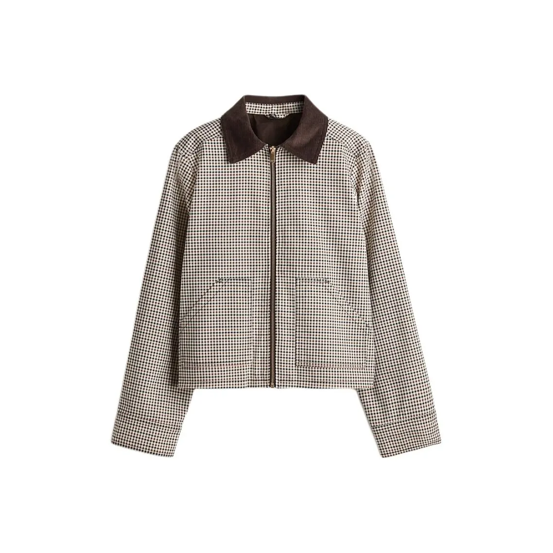 H M Бежевый Клетчатый Женские Куртки