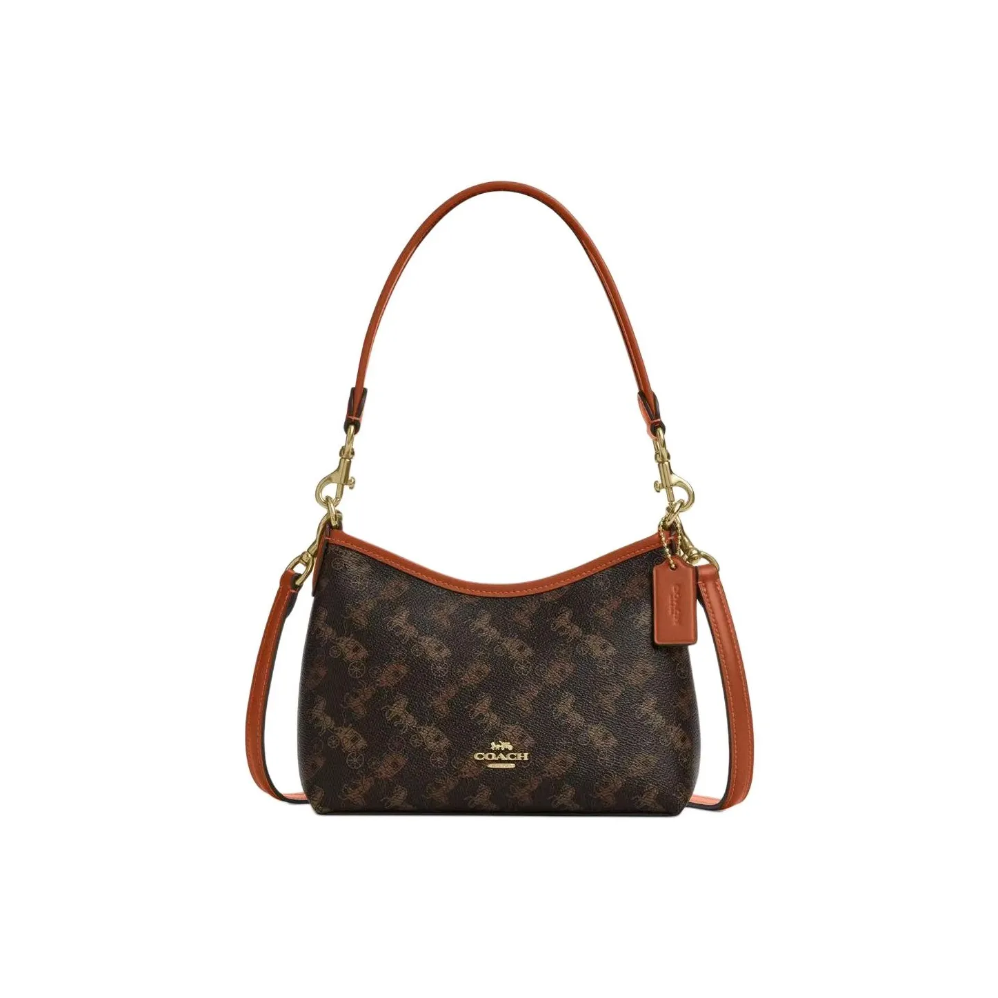 COACH Laurel Искусственная кожа Сумка через плечо Маленькая Женская Темно-коричневая