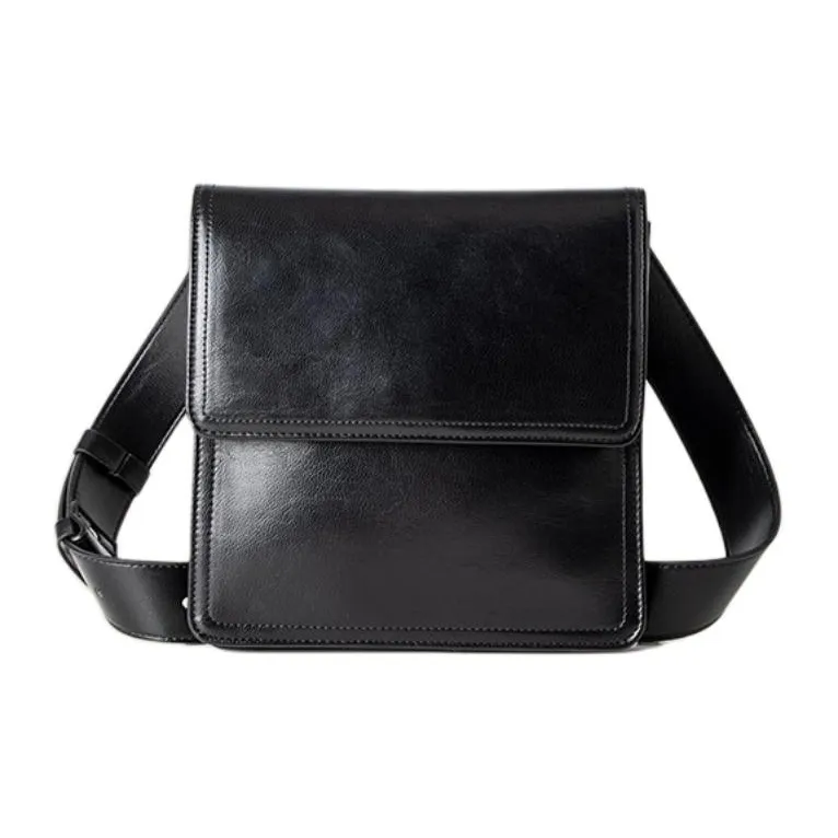 SHIZIYOUA Сумка через плечо из коровьей кожи стандартная унисекс черная