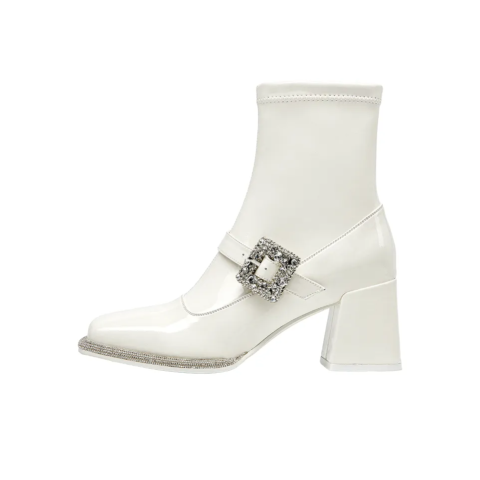 SHOESZOOO Стильные высокие каблуки Crew ботильоны 6,6 см женские