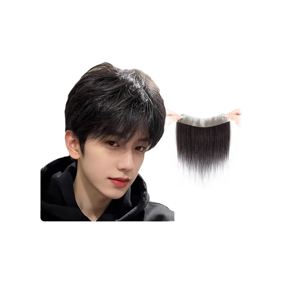 YUNQING Повседневный Стикер для Линии Волос Мужская Перука Человеческие Волосы Короткие Прямые Волосы