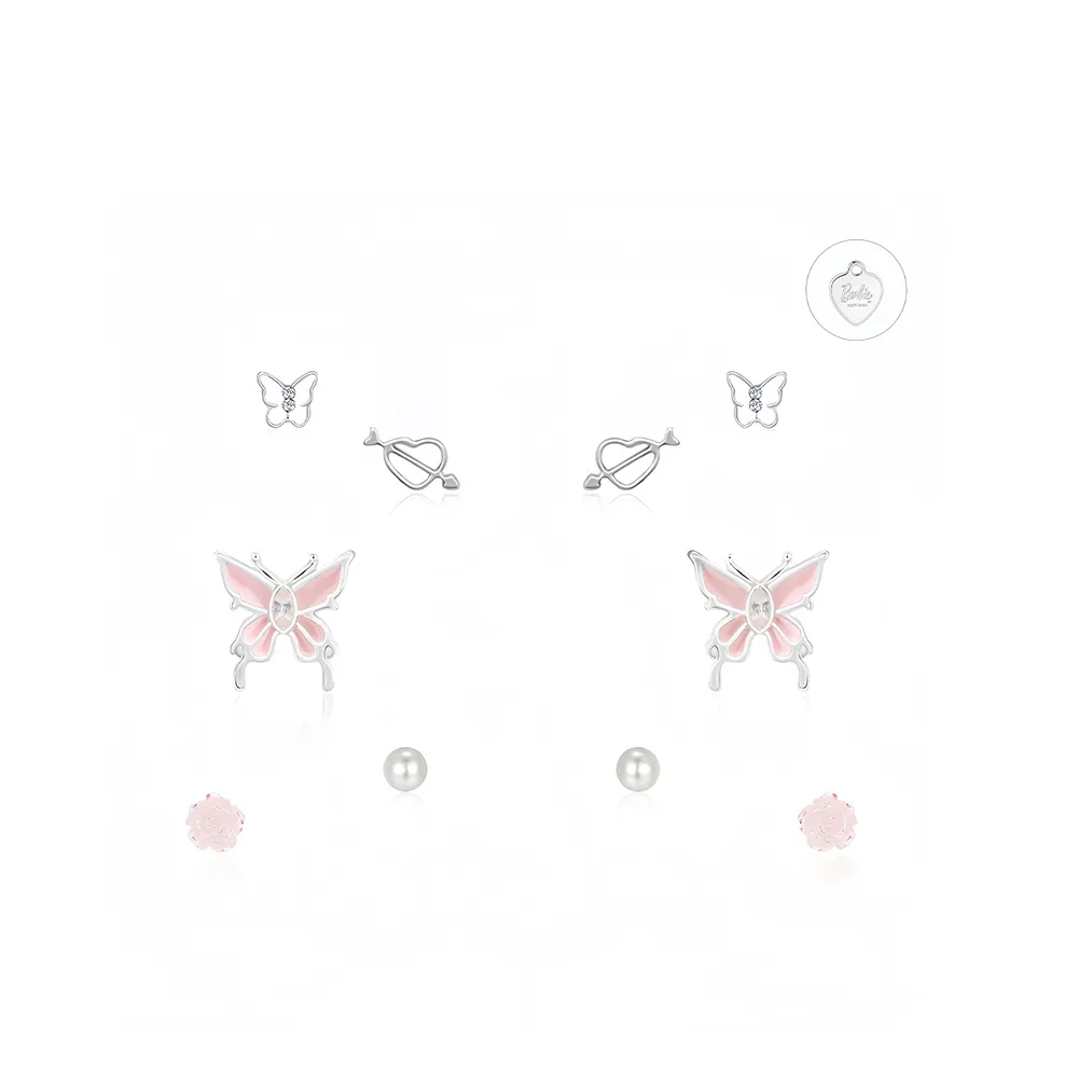 Серьги-гвоздики для ухода за пирсингом уха Barbie женские