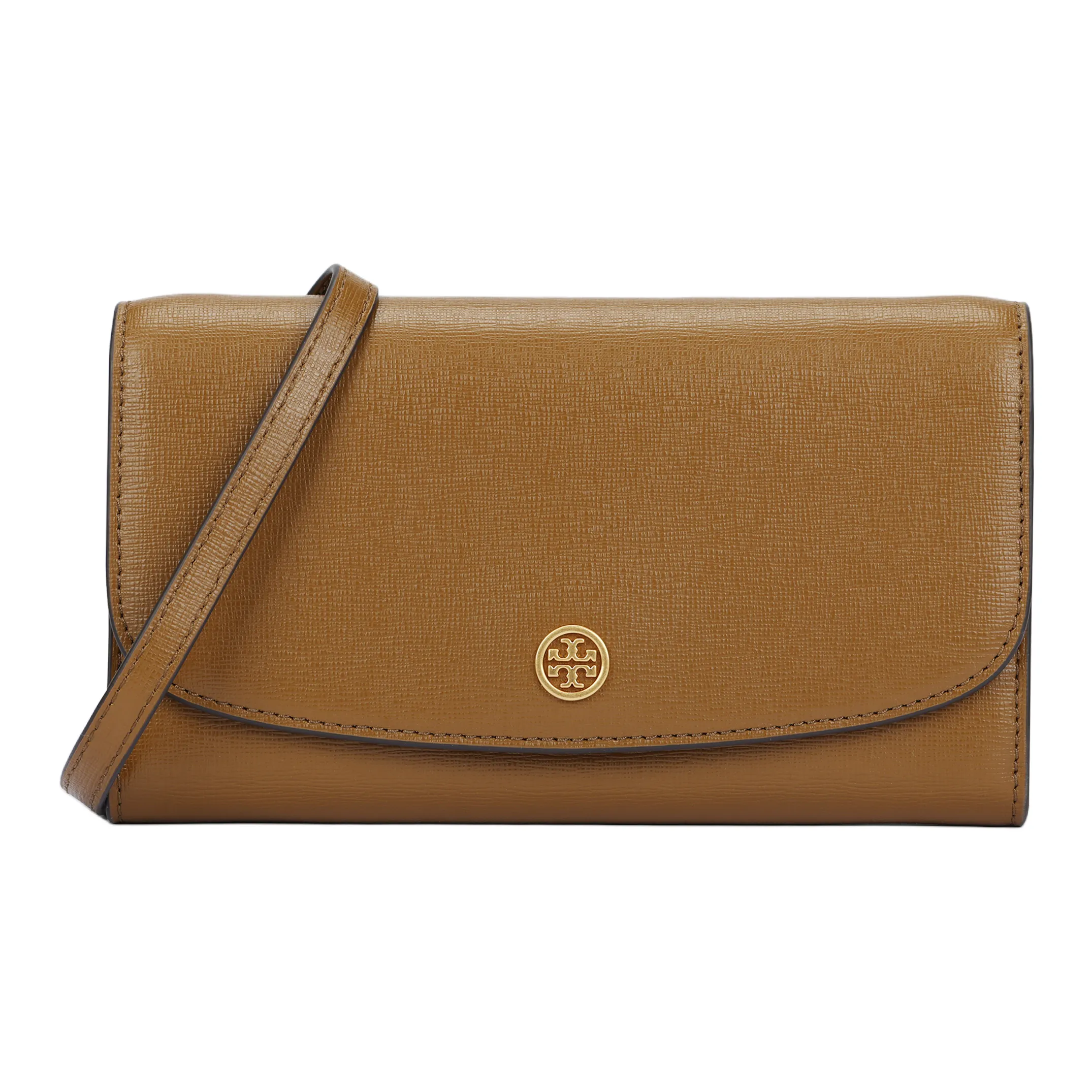 TORY BURCH Robinson Кожа Кошелек Сумка через плечо Женская Темно-коричневая