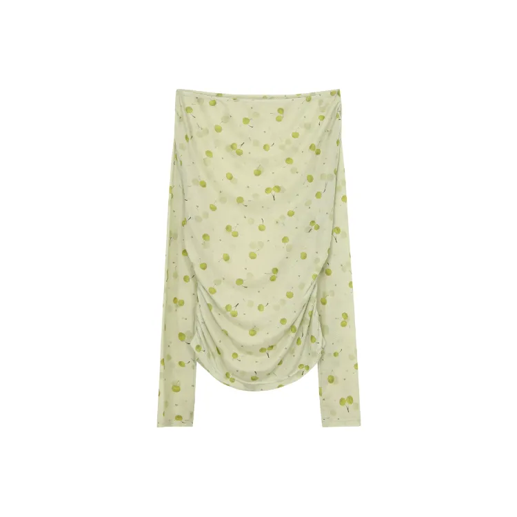 EMDPN Длинный рукав Т-рубашка с дизайном "Горячая девушка" асимметричный топ женский