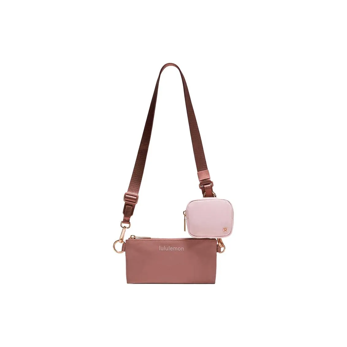 Lululemon Нейлон Сумка через плечо Сумка на плечо Женская Красный Глина Коричневый Дымчатый Розовый