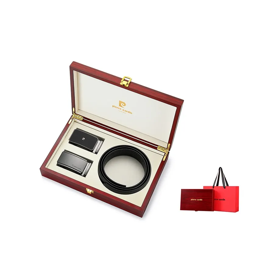 PIERRE CARDIN Top Коровья кожа Роскошный Бренд Ремень Мужской Черный 3,45CM