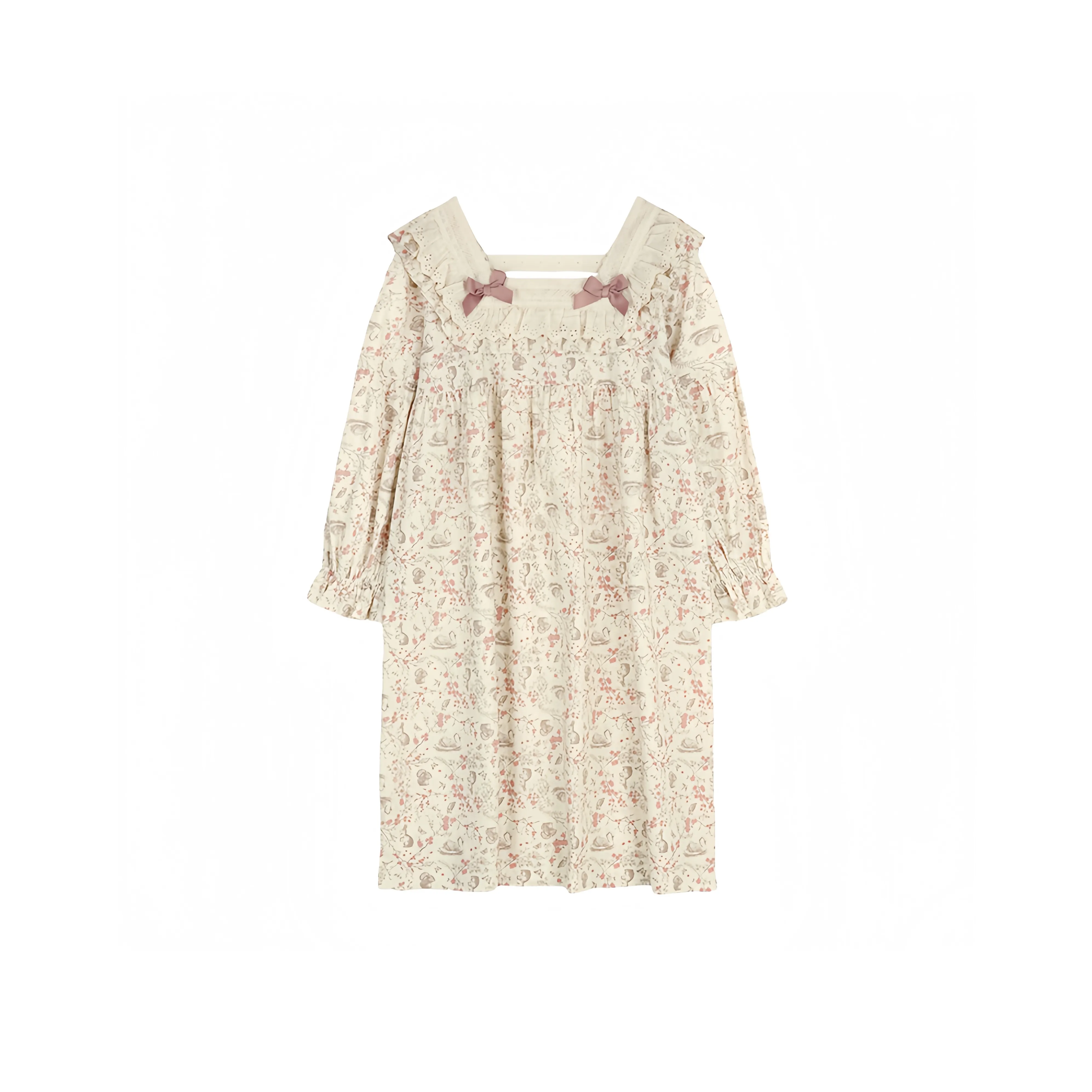 UYH Кремовый Розовый Кролик Ночная сорочка Улучшенная Воздушный Хлопок Утолщенная Женская Ночная сорочка