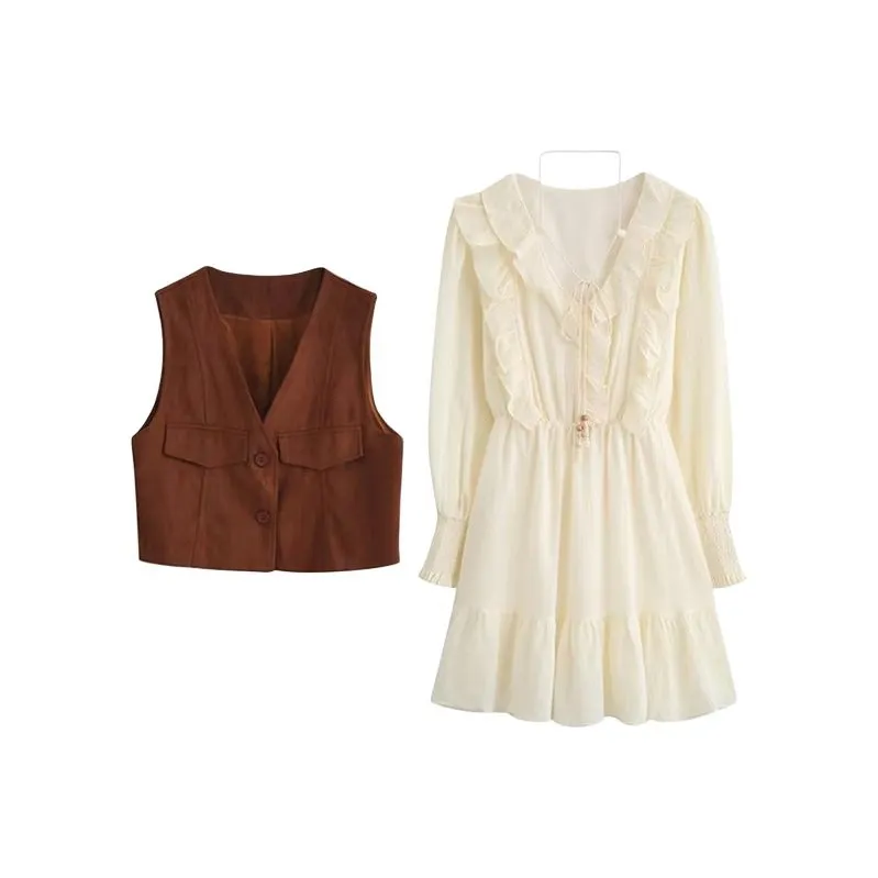 COVT Жилет + Платье Женские Комплекты с Юбкой