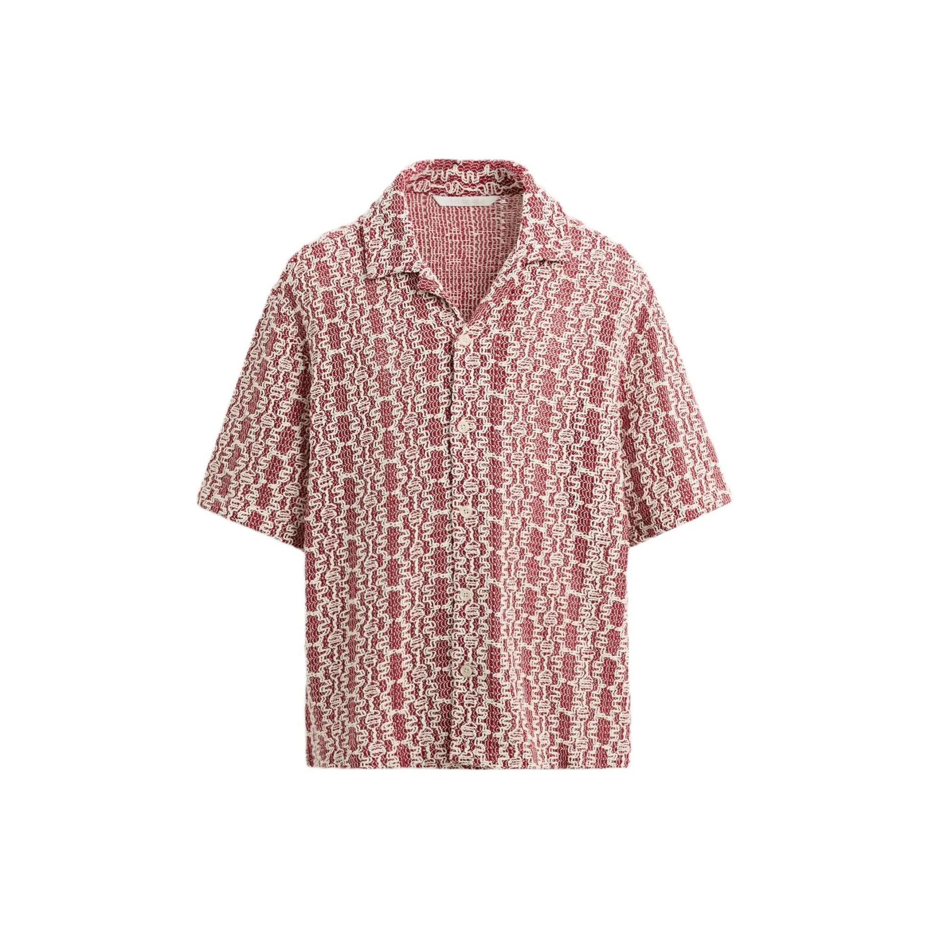 ZARA Белый Красный Мужские Рубашки