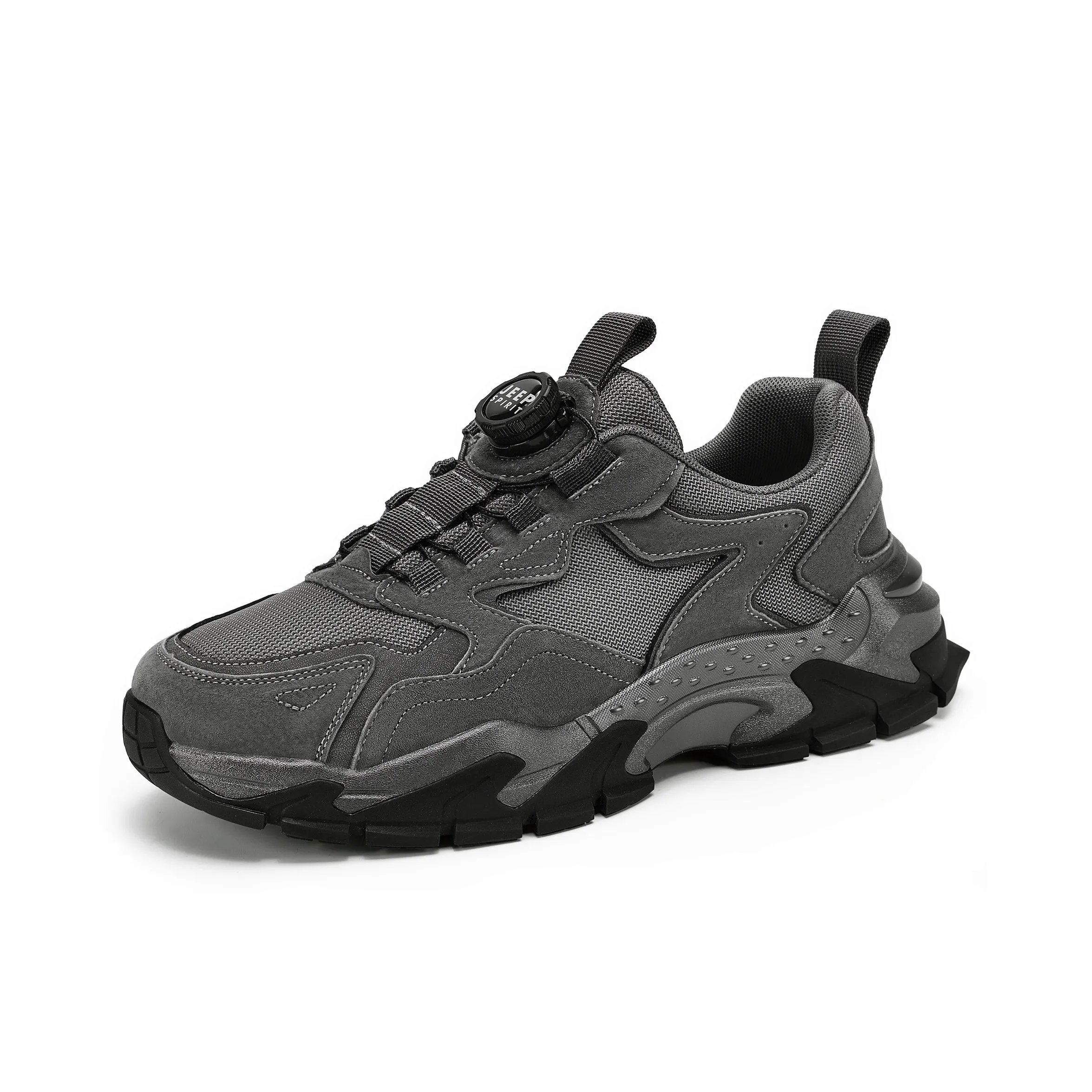 JEEP SPIRIT Толстая подошва Низкий топ [Premium Texture] Ancient Городской серый Мужской