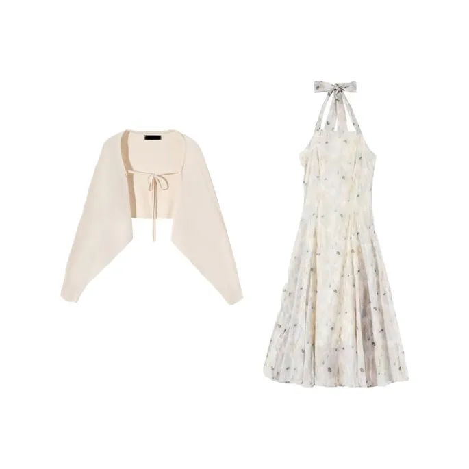 COVT Кардиган + Халтер Платье Женские Комплекты с Юбкой