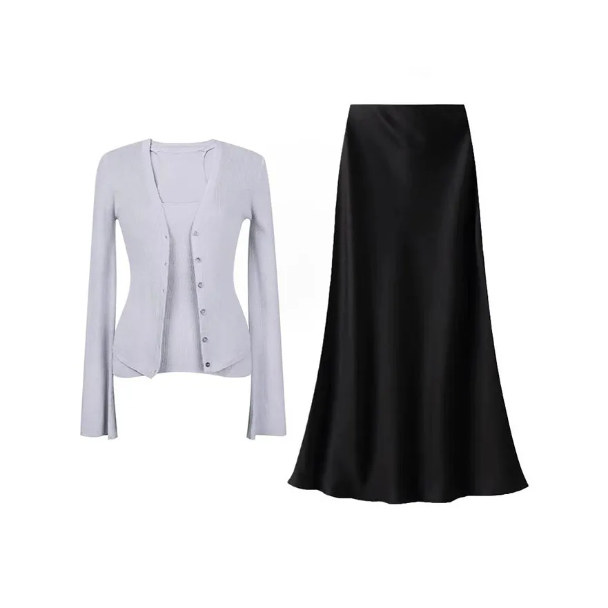 MARIE·COCO Топ на бретелях + Кардиган + Юбка Женские Комплекты с юбкой