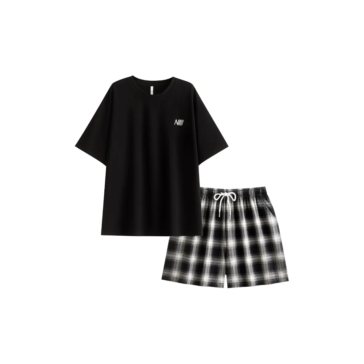 Yue Nei Короткий рукав Шорты Домашняя одежда Круглый вырез Пуловер Верхняя одежда Готовый Женские